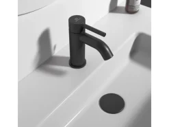 Ideal Standard Waschtischarmatur Ceraline mit Zugknopf-Ablaufgarnitur Silk Black< Einhebelmischer