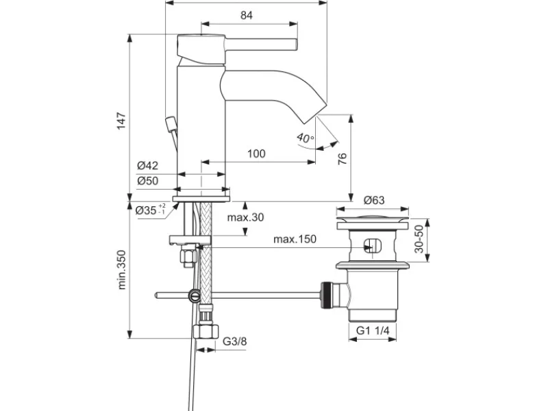 Ideal Standard Waschtischarmatur Ceraline< Einhebelmischer