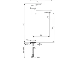 New Ideal Standard Waschtischarmatur Ceraplan Chrom ohne Ablaufgarnitur H250