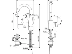 Ideal Standard Einhebelmischer<Waschtischarmatur Ceraflex mit hohem Auslauf Chrom