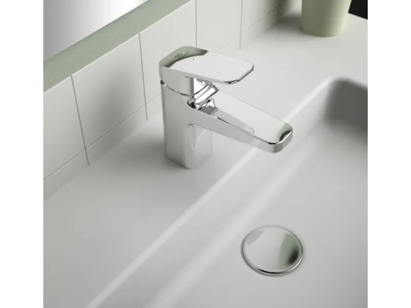 Ideal Standard Waschtischarmatur Ceraplan Chrom o. Ablaufgarnitur BlueStart H75< Einhebelmischer