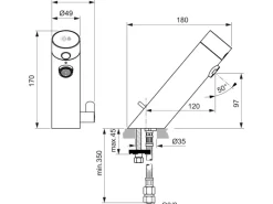 New Ideal Standard Waschtischarmatur Sensorflow mit Mischung Batterie Silk Black