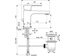 Ideal Standard Waschtischarmatur Cerafine D H80 Chrom< Einhebelmischer