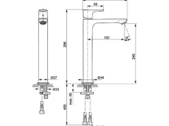 Ideal Standard Einhebelmischer<Waschtischarmatur Connect Air ohne Ablgar. verlängerter Sockel Ch