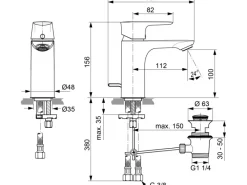 Ideal Standard Waschtischarmatur Connect Air Magnetic Grey< Einhebelmischer