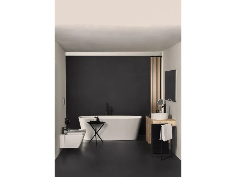 Ideal Standard WT-Armatur Ceraline verlängerter Sockel o. Ablaufg. Silk Black< Einhebelmischer
