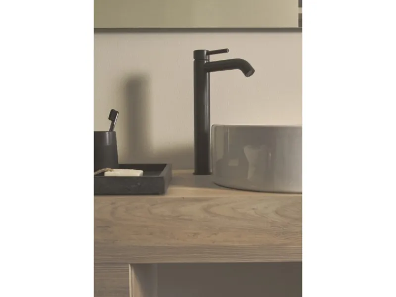 Ideal Standard WT-Armatur Ceraline verlängerter Sockel o. Ablaufg. Silk Black< Einhebelmischer