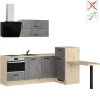 Impuls Küchen Einbauküche IBZ4350HL 225 x 241 cm Beton-Optik  ohne E-Geräte< Winkelküchen