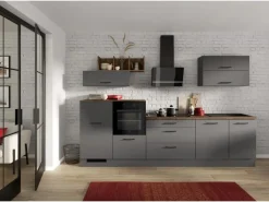 Impuls Küchen Einbauküchen<Küchenzeile IBZ4320GL 320 cm  ohne E-Geräte