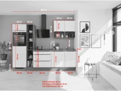 Impuls Küchen Einbauküchen<Küchenzeile IBZ42807P 280 cm ohne E-Geräte