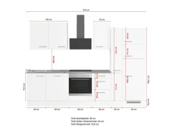 Hot Impuls Küchen Küchenzeile IBZ4310V9 310 cm -Optik natur ohne E-Geräte Beton
