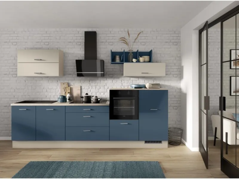 Sale Impuls Küchen zeile 320 cm ohne E-Geräte Alby Blue rechts