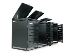 Juskys Vorratsbehälter<4er Metall Mülltonnenbox Arel