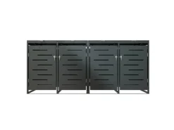 Juskys Vorratsbehälter<4er Metall Mülltonnenbox Arel