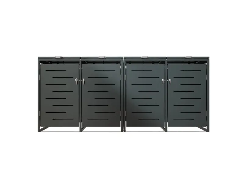 Juskys Vorratsbehälter<4er Metall Mülltonnenbox Arel