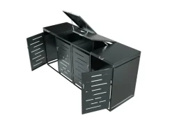 Juskys Vorratsbehälter<4er Metall Mülltonnenbox Arel