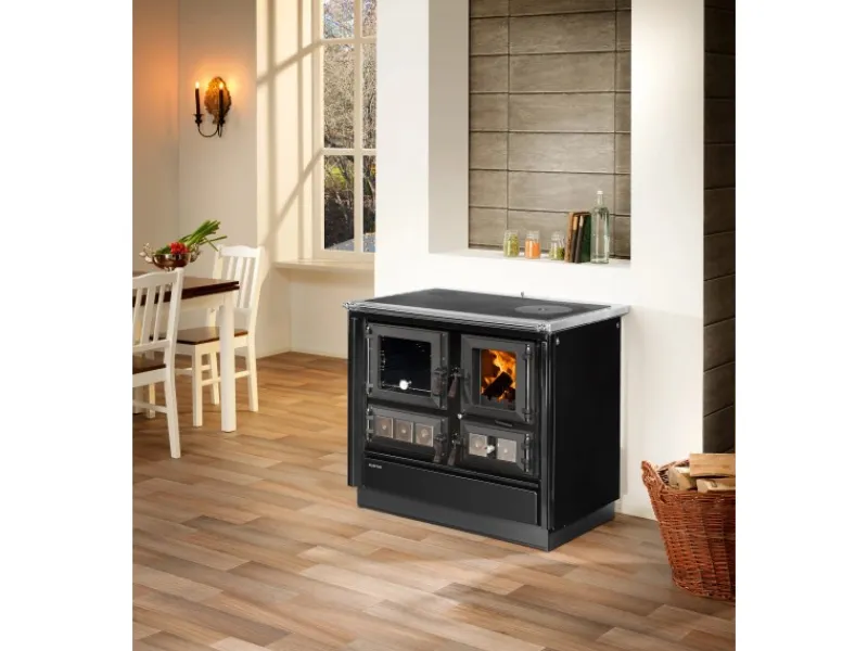 Justus Herde<Küchenofen Rustico 90 2.0 Stahl Schwarz 7 kW