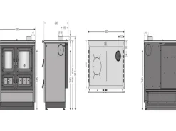Justus Herde<Küchenofen Rustico 90 2.0 Stahl Schwarz 7 kW