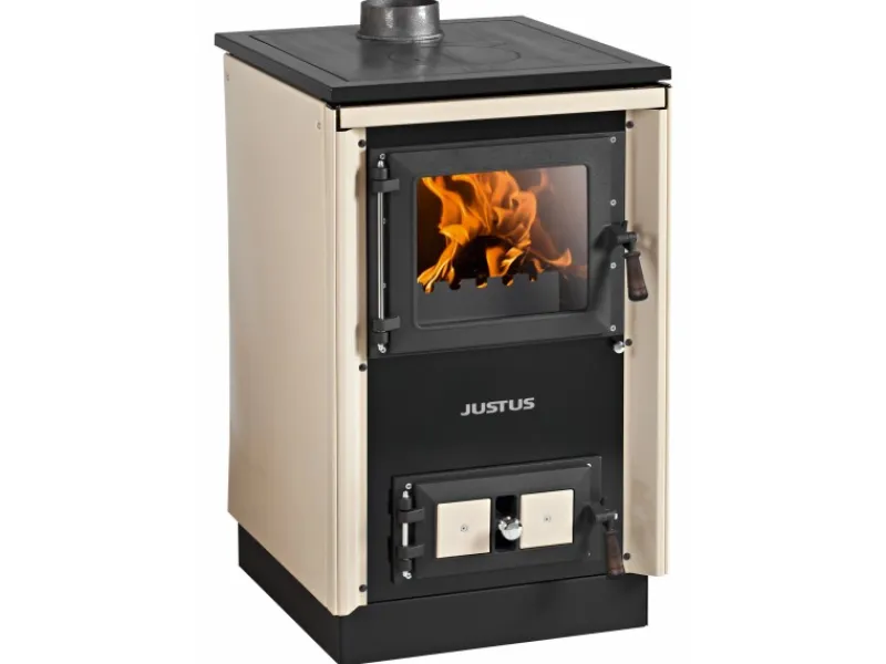 Justus Küchenofen Rustico 50 2.0 Stahl Creme 7 kW< Herde