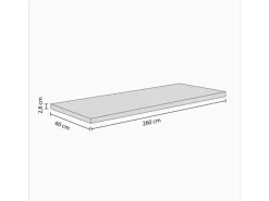 Outlet Kaindl Arbeitsplatte 260 cm x 60 cm x 2,8 cm Eiche Quarz
