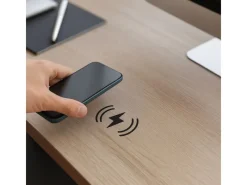 New kalb DualCharge 10W Drahtlos Ladegerät Mit 15W USB Ausgang Unterbau Bis 30 mm Unsichtbar Induktionsladegerät Mit Lüfter Netzteil 1200 mm Kabel