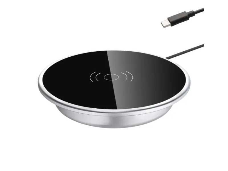 Haushaltsgeräte<kalb 15W Einbau Drahtlos Ladegerät USB-C Druchmesser 60mm Schnell Ladestation für Smartphones Möbel Induktion Schnellladegerät Wireless Charger Platio