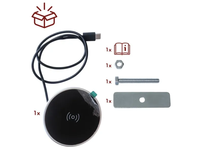 Haushaltsgeräte<kalb 15W Einbau Drahtlos Ladegerät USB-C Druchmesser 60mm Schnell Ladestation für Smartphones Möbel Induktion Schnellladegerät Wireless Charger Platio
