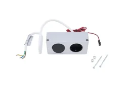 New kalb 12W LED Netzteil 12VDC Für Möbel Mit 230V Steckdose & Schalter Silbergraue Kombibox