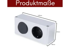 New kalb 12W LED Netzteil 12VDC Für Möbel Mit 230V Steckdose & Schalter Silbergraue Kombibox