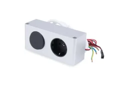New kalb 12W LED Netzteil 12VDC Für Möbel Mit 230V Steckdose & Schalter Silbergraue Kombibox