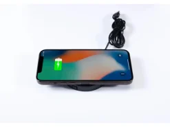 kalb 15W Unterbau Ladegerät Unsichtbar Durchmesser 85mm Induktive Ladestation Schwarz Montage Unter Möbelplatte Universell USB QC 3.0 Plug & Play