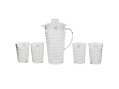 Kanne 2 l inkl. 4 Gläsern Kunststoff Transparent< Geschirr