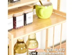 Discount Karat Bambus Küchenregal Alabama Stilvoller Stauraum für Gewürze Und Utensilien