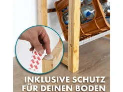 Outlet Karat Bambus-Flaschenkastenständer Flash - Robustes Lagerregal für Büro, Küche, Garage oder Flur - 112 x 56 x 32 cm