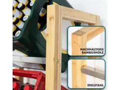 Outlet Karat Bambus-Flaschenkastenständer Flash - Robustes Lagerregal für Büro, Küche, Garage oder Flur - 112 x 56 x 32 cm