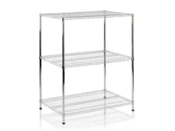 Karat Gitterregal Everest 210 kg Belastbarkeit 3 Böden Verchromt 60 x 35 x 90 cm< Küchenregale