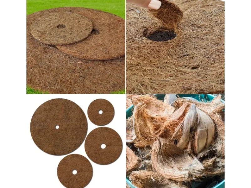 Clearance Karat Mulchscheiben Kokos Pflanzenschutzmatte Winterschutz Kokosfaser 1 Stück Ø 15 cm