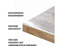 Karat Tischfolie Imperial Transparent Mattiert mit Abgeschrägter Kante 50 x 130 cm< Kücheninseln