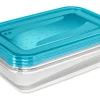 Keeeper Vorratsdosen|Küchenhelfer<Frischhaltedose Fredo Fresh Transparent-Blau 3 x 2,4 l