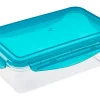 Best Keeeper Frischhaltedose Tino 22,5 cm x 13,5 cm x 6,5 cm Transparent-Blau