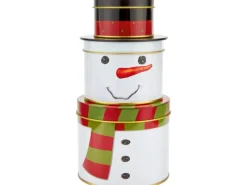 Keksdose Schneemann Ø 10,5 cm x 20,5 cm< Vorratsdosen