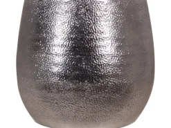 Töpfe<Keramik-Übertopf Hammerschlag Ø 18 cm x 16 cm Silber