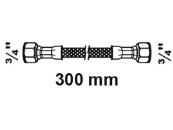 Kirchhoff Kühlschränke<Anschlussschlauch Flexibel 300 mm 24,2 mm (3/4"IG) x 24,2 mm (3/4"IG)