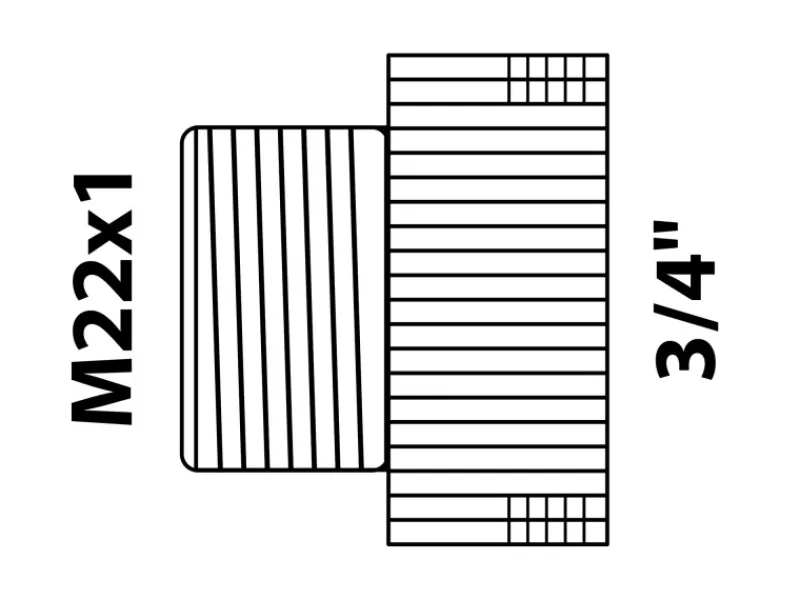 Kirchhoff Übergangsstück 24,2 mm (3/4" IG) x M22 AG Chrom< Zubehör Für Küchenarmatur