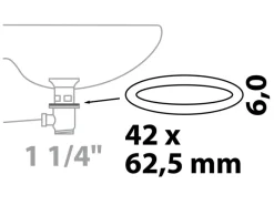 Kirchhoff Dichtung Silikon für 32 mm (1 1/4") Weiß 42 mm x 62,5 mm x 6 mm< Ersatzteile Küchenarmatur