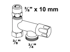 Kirchhoff Zubehör Für Küchenarmatur<GA-Zusatzventil 15 mm (3/8"IG) x 26,4 mm (3/4"AG) x 16,7 mm x 10 mm