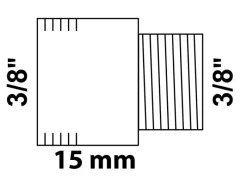 Kirchhoff Zubehör Für Küchenarmatur<Hahnverlängerung 15 mm (3/8" IG) x 16,7 mm (3/8" AG) x 15 mm Blank
