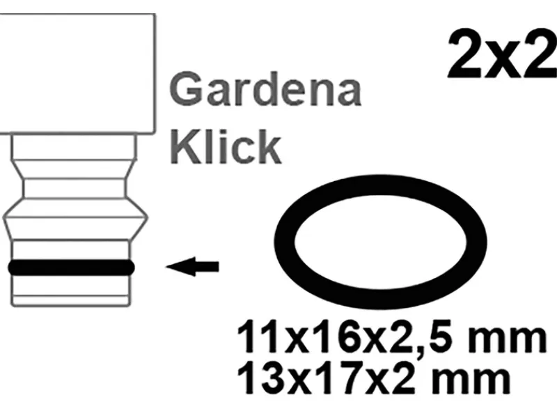 Kirchhoff O-Ring Gummi für Gardena Klicksystem 2 Größen Schwarz 2 x 2 Stück< Zubehör Für Küchenarmatur