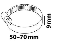 Clearance Kirchhoff Schlauchklemme Breite 9 mm Spannbereich 50 mm - 70 mm Edelstahl