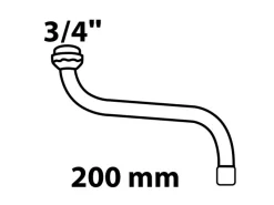 Kirchhoff S-Rohrauslauf mit Mischdüse O-Ring 20 mm (3/4") x 200 mm Chrom< Ersatzteile Küchenarmatur|Zubehör Für Küchenarmatur